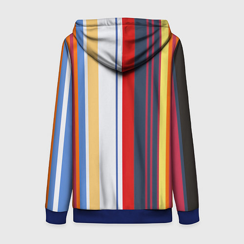 Женская толстовка на молнии Stripes Abstract / 3D-Синий – фото 2
