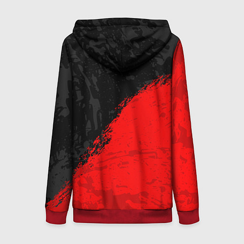 Женская толстовка на молнии DOTA 2 RED LOGO, БРЫЗГИ КРАСОК / 3D-Красный – фото 2