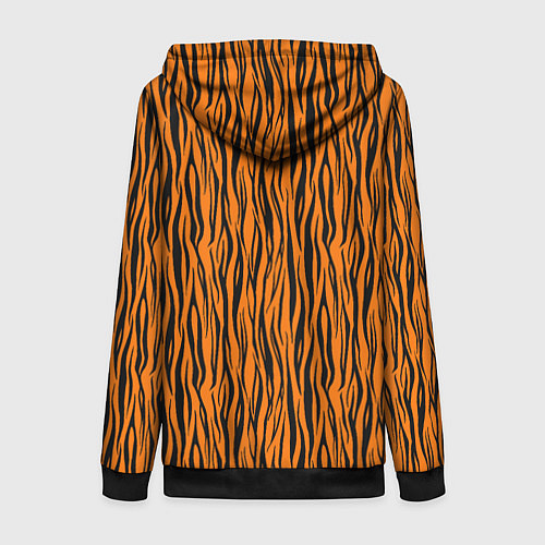Женская толстовка на молнии Тигровые Полосы / 3D-Черный – фото 2