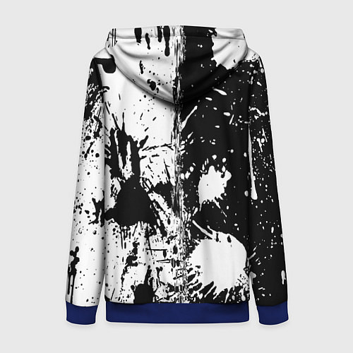 Женская толстовка на молнии GEOMETRY DASH BLACK & WHITE SMILE / 3D-Синий – фото 2