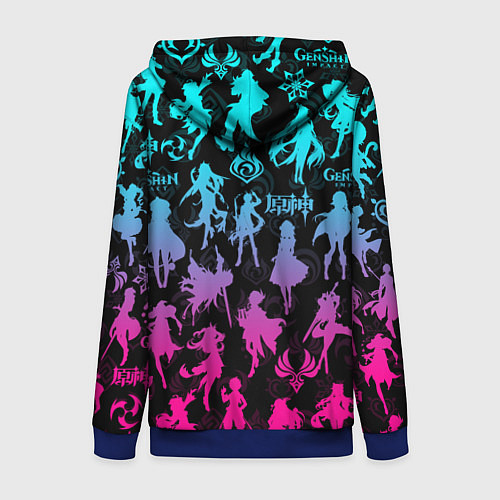 Женская толстовка на молнии ГЕНШИН ИМПАКТ НЕОН ПЕРСОНАЖИ ИГРЫ GENSHIN IM ACT L / 3D-Синий – фото 2