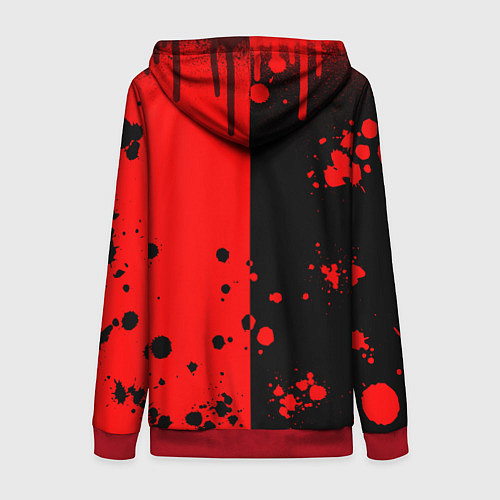 Женская толстовка на молнии Deltarune black & red / 3D-Красный – фото 2