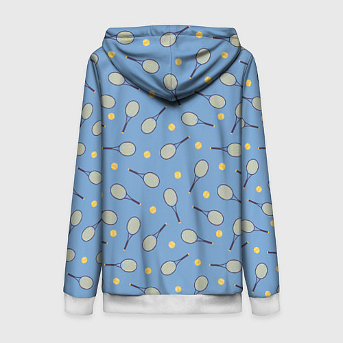 Женская толстовка на молнии Большой теннис паттерн / 3D-Белый – фото 2