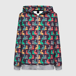 Женская толстовка на молнии Кролики 18