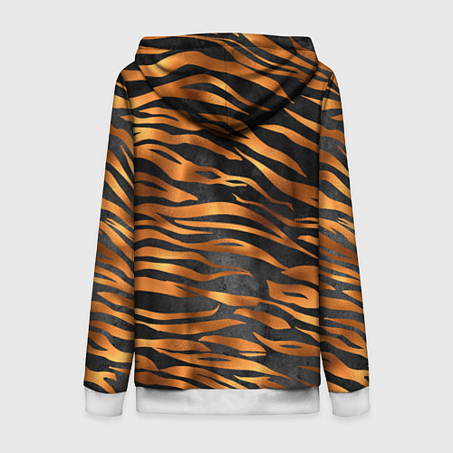 Женская толстовка на молнии В шкуре тигра / 3D-Белый – фото 2