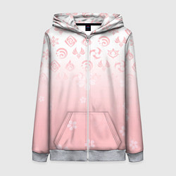 Женская толстовка на молнии ГЕНШИН ИМПАКТ ЯПОНИЯ САКУРА ЦВЕТОК