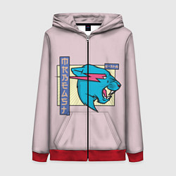 Толстовка на молнии женская Mr Beast Japan Full Print, цвет: 3D-красный