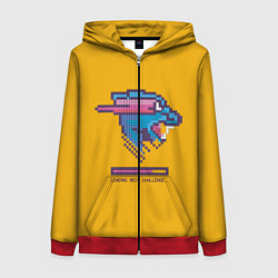 Толстовка на молнии женская Mr Beast Pixel Art, цвет: 3D-красный