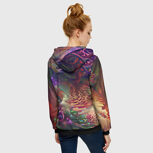 Женская толстовка на молнии Рождественские тайны / 3D-Черный – фото 4