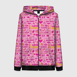 Толстовка на молнии женская Секс-Шоп, цвет: 3D-черный