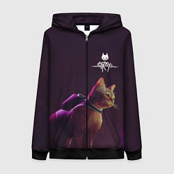 Толстовка на молнии женская Stray: Wandering Cat, цвет: 3D-черный