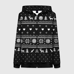 Женская толстовка на молнии НОВОГОДНИЙ СВИТЕР UNDERTALE SANS ЧЁРНЫЙ