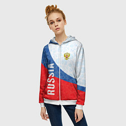 Толстовка на молнии женская RUSSIA SPORT STYLE РОССИЯ СПОРТИВНЫЙ СТИЛЬ, цвет: 3D-белый — фото 2