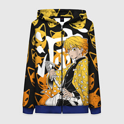 Толстовка на молнии женская ЗЕНИЦУ ZENITSU СТИЛЬ ГРОМА, цвет: 3D-синий