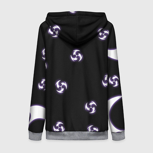 Женская толстовка на молнии СТИХИЯ ЭЛЕКТРО НЕОН, ГЕНШИН ИМПАКТ / 3D-Меланж – фото 2