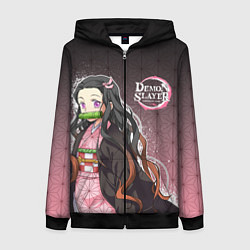 Толстовка на молнии женская НЕЗУКО NEZUKO SLAYER, цвет: 3D-черный