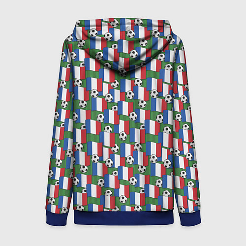 Женская толстовка на молнии Франция футбол / 3D-Синий – фото 2