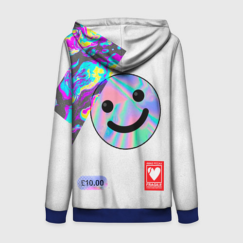 Женская толстовка на молнии Шаза Психоделика / 3D-Синий – фото 2