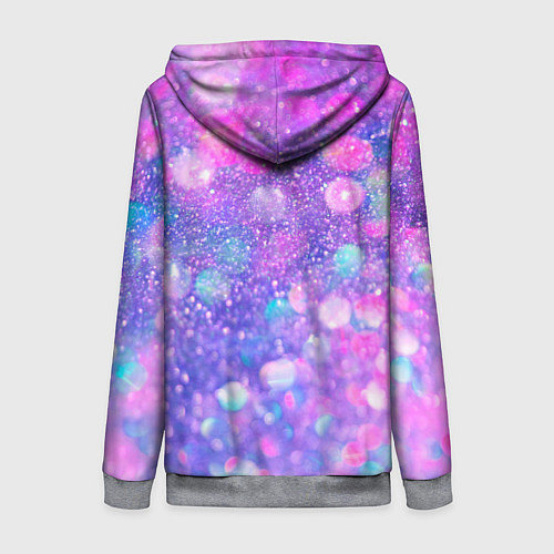 Женская толстовка на молнии День Рождения - Медвежонок с шариками / 3D-Меланж – фото 2