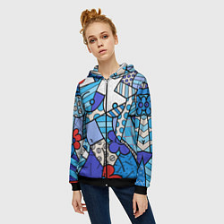 Толстовка на молнии женская Romero Britto - sexy girls, цвет: 3D-черный — фото 2