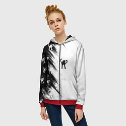 Толстовка на молнии женская Ъуъ съука чб, цвет: 3D-красный — фото 2
