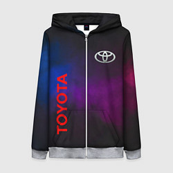 Женская толстовка на молнии Toyota - неоновый дым