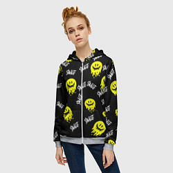 Толстовка на молнии женская SMILE smile граффити, цвет: 3D-меланж — фото 2