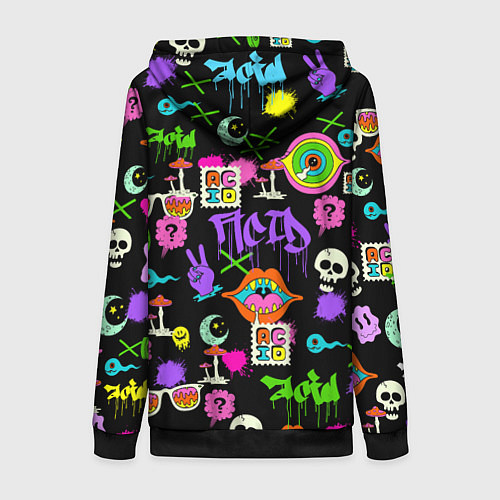 Женская толстовка на молнии ACID / 3D-Черный – фото 2