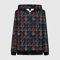 Толстовка на молнии женская Виртуальная Валюта, цвет: 3D-черный