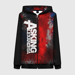 Толстовка на молнии женская Asking Alexandria British, цвет: 3D-черный