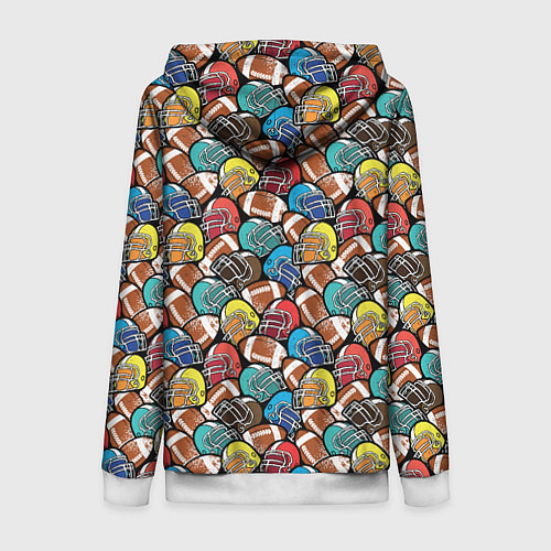 Женская толстовка на молнии Американский Футбол American Football / 3D-Белый – фото 2