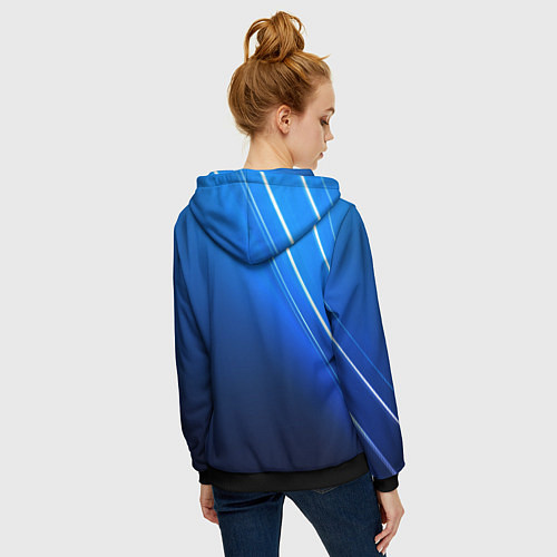 Женская толстовка на молнии Volvo Sport Auto / 3D-Черный – фото 4