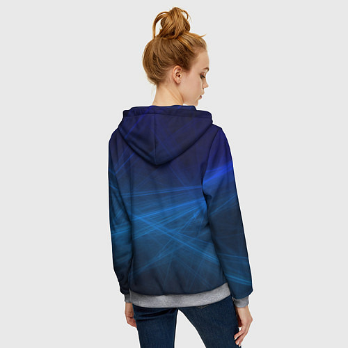 Женская толстовка на молнии Honda - Blue / 3D-Меланж – фото 4