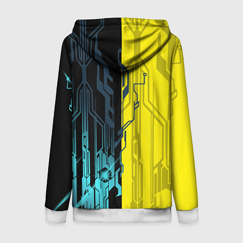 Женская толстовка на молнии CYBERPUNK 2077 Логотип / 3D-Белый – фото 2
