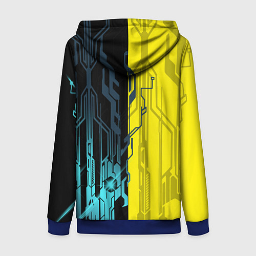 Женская толстовка на молнии CYBERPUNK 2077 Логотип / 3D-Синий – фото 2
