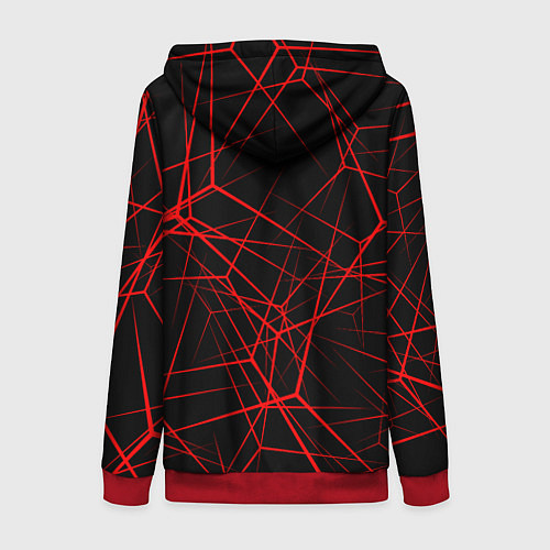 Женская толстовка на молнии Peugeot: Красные тонкие линии / 3D-Красный – фото 2