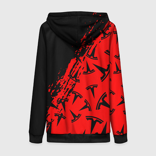 Женская толстовка на молнии Tesla red pattern / 3D-Черный – фото 2