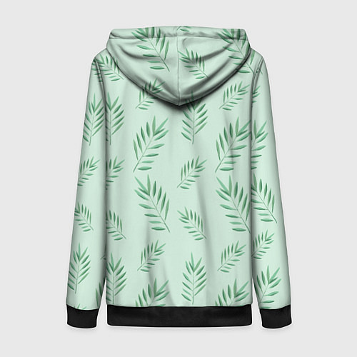 Женская толстовка на молнии Черепашка и листья / 3D-Черный – фото 2