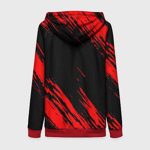 Женская толстовка на молнии Mitsubishi Texture Red / 3D-Красный – фото 2