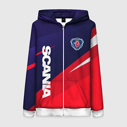 Толстовка на молнии женская Scania Скания, цвет: 3D-белый