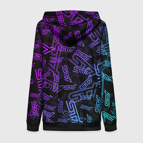 Женская толстовка на молнии STI NEON PATTERN / 3D-Черный – фото 2
