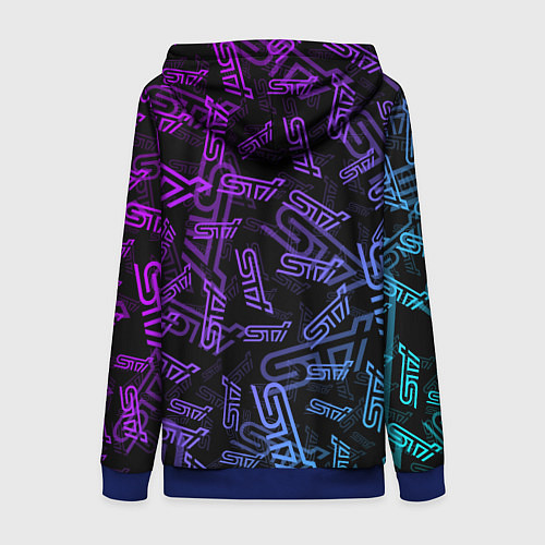 Женская толстовка на молнии STI NEON PATTERN / 3D-Синий – фото 2