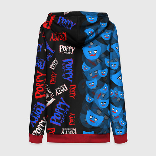 Женская толстовка на молнии Poppy Half Patter / 3D-Красный – фото 2