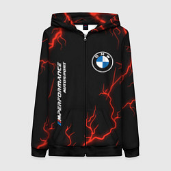 Толстовка на молнии женская BMW Autosport Молнии, цвет: 3D-черный
