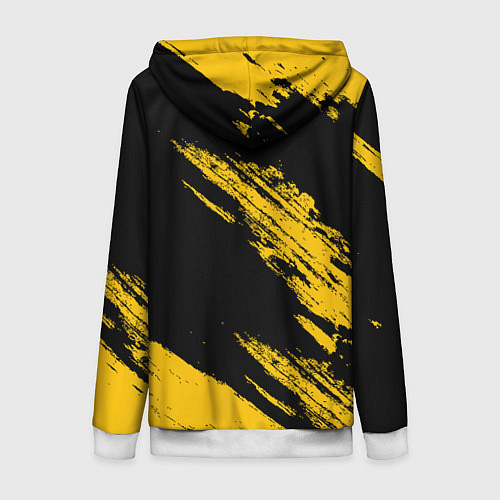 Женская толстовка на молнии BLACK AND YELLOW GRUNGE ГРАНЖ / 3D-Белый – фото 2