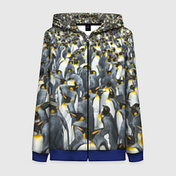 Толстовка на молнии женская Пингвины Penguins, цвет: 3D-синий