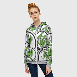 Толстовка на молнии женская Skoda Шкода Pattern, цвет: 3D-меланж — фото 2