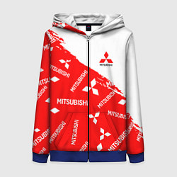 Толстовка на молнии женская Mitsubishi Паттерн, цвет: 3D-синий