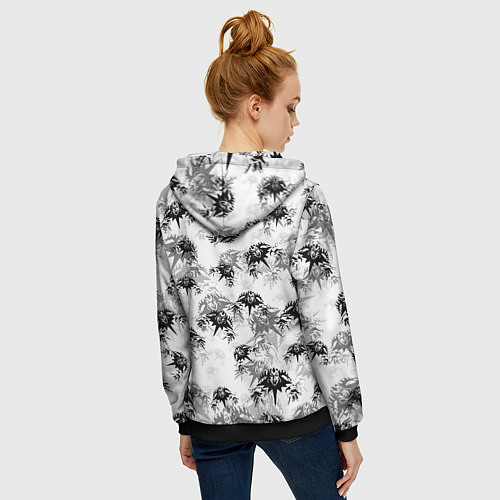 Женская толстовка на молнии Король и шут Лого Паттерн / 3D-Черный – фото 4