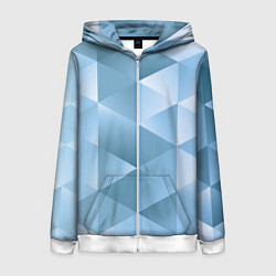 Толстовка на молнии женская Треугольники 3D Frozzen 2022, цвет: 3D-белый